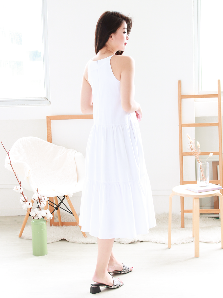 Rivers Tiered Pocket Midi in White