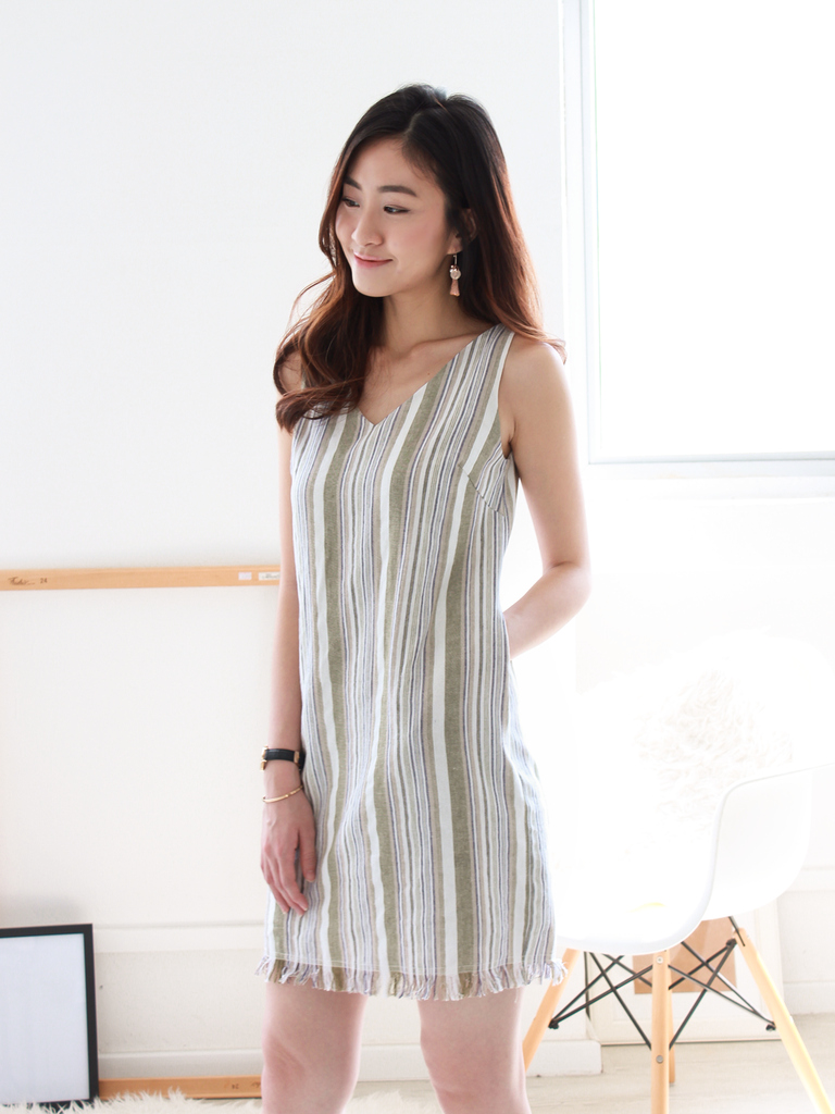 Caden Linen Striped Dress
