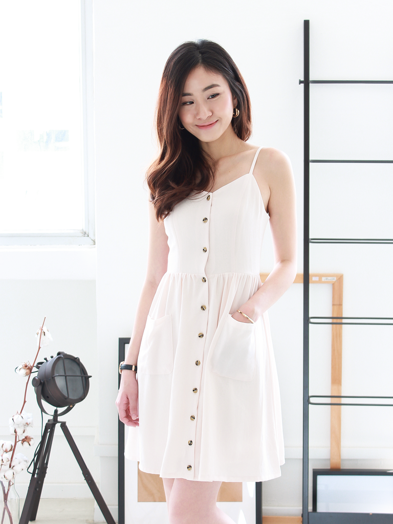 Leanne Pocket Dress in Cream