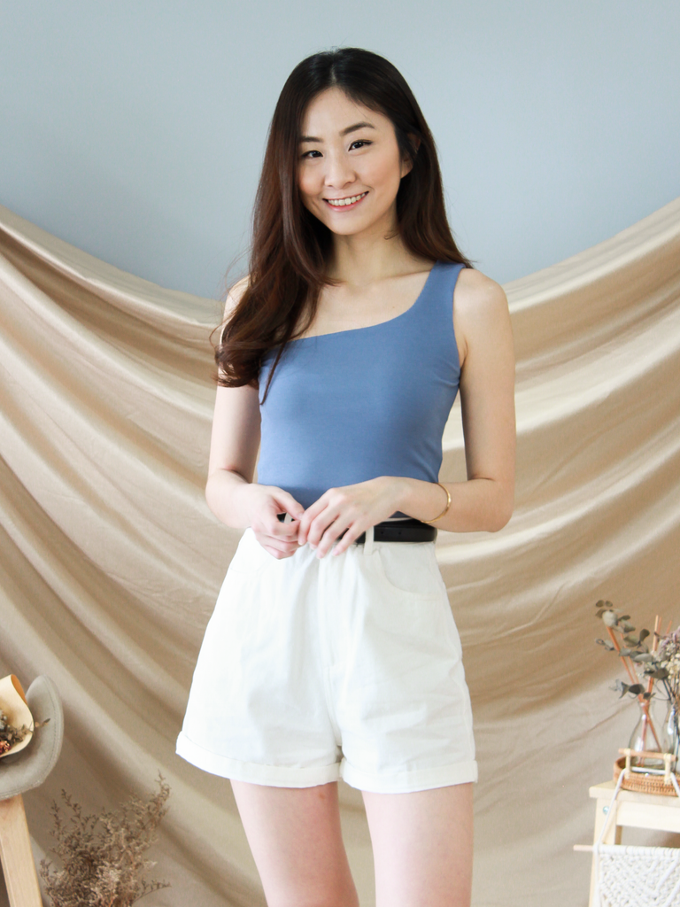 Reiko Toga Top in Dusty Blue
